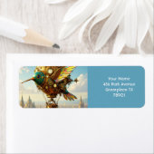 Fantasy Schattigee Steampunk Bird Sky Etiket (Insitu)