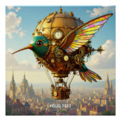 Fantasy Schattigee Steampunk Bird Sky Perfect Poster (Voorkant)