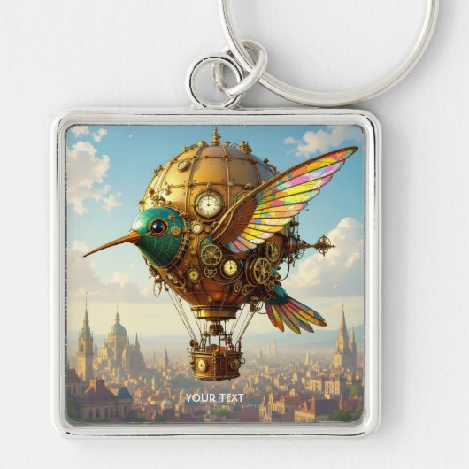 Fantasy Schattigee Steampunk Bird Sky Sleutelhanger (Voorkant)