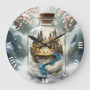 Fantasy Schattigee Steampunk Bottle City Grote Klok