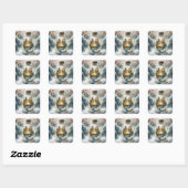 Fantasy Schattigee Steampunk Bottle City Vierkante Sticker (Vel)