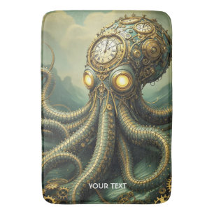 Fantasy Schattigee Steampunk Clock Kraken Badmat