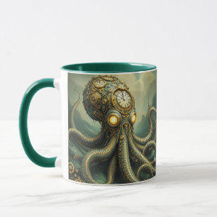 Fantasy Schattigee Steampunk Clock Kraken Mok