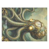 Fantasy Schattigee Steampunk Clock Kraken Tafelkleed (Voorkant (Horizontaal))