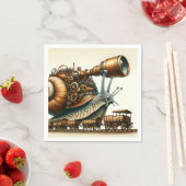 Fantasy Schattigee Steampunk Snail Train Servet (Insitu)