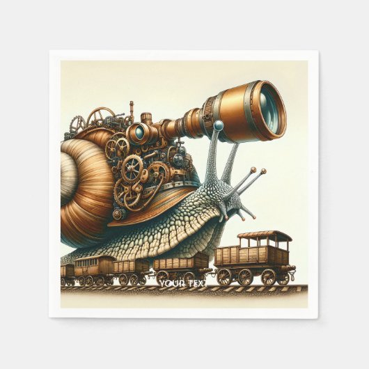 Fantasy Schattigee Steampunk Snail Train Servet (Voorkant)