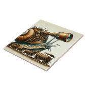 Fantasy Schattigee Steampunk Snail Train Tegeltje (Zijkant)