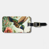 Fantasy Schattigee Steampunk Vogelbloemen Bagagelabel (Voorkant horizontaal)