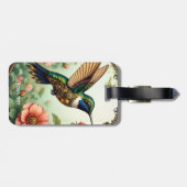 Fantasy Schattigee Steampunk Vogelbloemen Bagagelabel (Achterkant horizontaal)