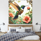 Fantasy Schattigee Steampunk Vogelbloemen Canvas Afdruk (Insitu (Slaapkamer))