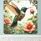Fantasy Schattigee Steampunk Vogelbloemen Canvas Afdruk (Insitu (Houten vloer))