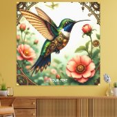 Fantasy Schattigee Steampunk Vogelbloemen Canvas Afdruk (Insitu (Woonkamer))