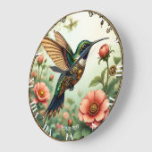 Fantasy Schattigee Steampunk Vogelbloemen Grote Klok (Hoek)