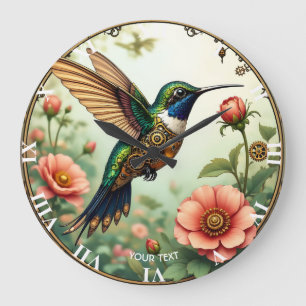 Fantasy Schattigee Steampunk Vogelbloemen Grote Klok