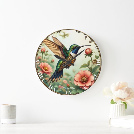 Fantasy Schattigee Steampunk Vogelbloemen Grote Klok (Huis)