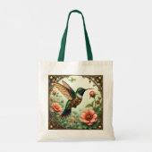 Fantasy Schattigee Steampunk Vogelbloemen Tote Bag (Achterkant)