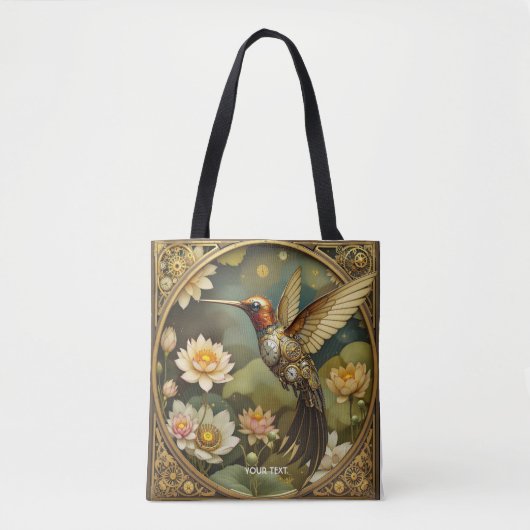 Fantasy Schattigee Steampunk Vogelklok Tote Bag (Voorkant)