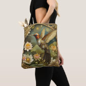 Fantasy Schattigee Steampunk Vogelklok Tote Bag (Dichtbij)