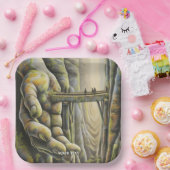 Fantasy Schattigee stenen handbrug Papieren Bordje (Feest)