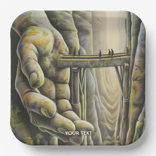 Fantasy Schattigee stenen handbrug Papieren Bordje (Voorkant)