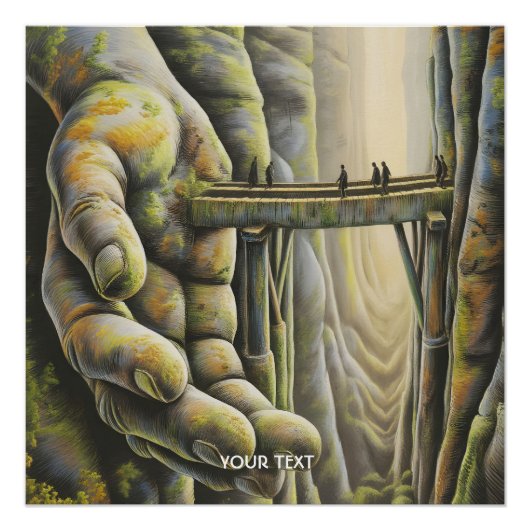Fantasy Schattigee stenen handbrug Perfect Poster (Voorkant)