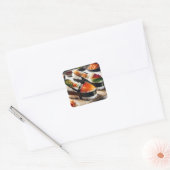 Fantasy Schattigee stijlvolle sushi schoenen Vierkante Sticker (Envelop)