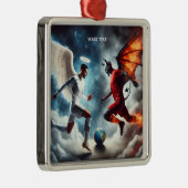 Fantasy Schattigee Strange voetbalwedstrijd Metalen Ornament (Rechts)