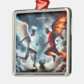 Fantasy Schattigee Strange voetbalwedstrijd Metalen Ornament (Links)