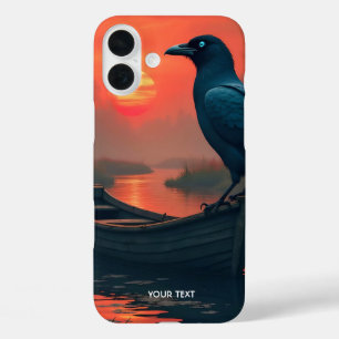 Fantasy Schattigee Sunset Boat Raven iPhone 16 Plus Hoesje