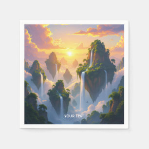 Fantasy Schattigee Sunset Islands Watervallen Servet