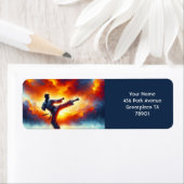 Fantasy Schattigee Sunset Karate Fighter Etiket (Insitu)