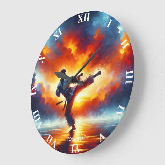 Fantasy Schattigee Sunset Karate Fighter Grote Klok (Hoek)