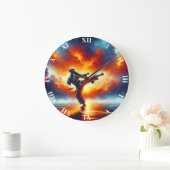 Fantasy Schattigee Sunset Karate Fighter Grote Klok (Huis)