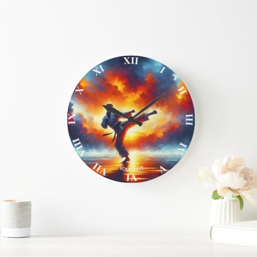 Fantasy Schattigee Sunset Karate Fighter Grote Klok (Huis)