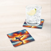 Fantasy Schattigee Sunset Karate Fighter Kartonnen Onderzetters (Insitu)
