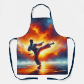 Fantasy Schattigee Sunset Karate Fighter Schort (Voorkant)