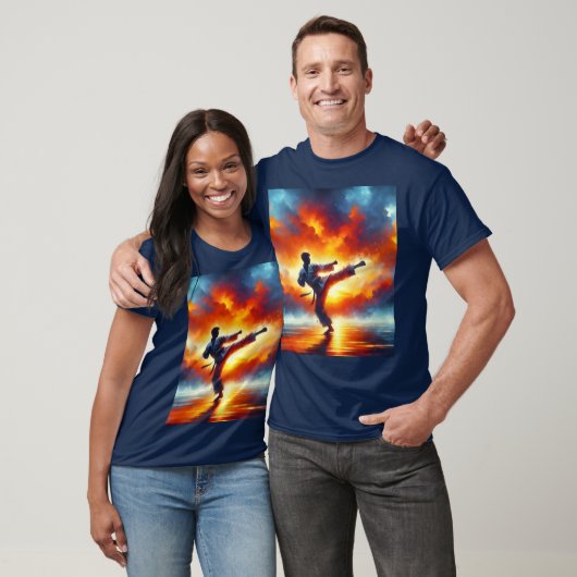 Fantasy Schattigee Sunset Karate Fighter T-shirt (Unisex)