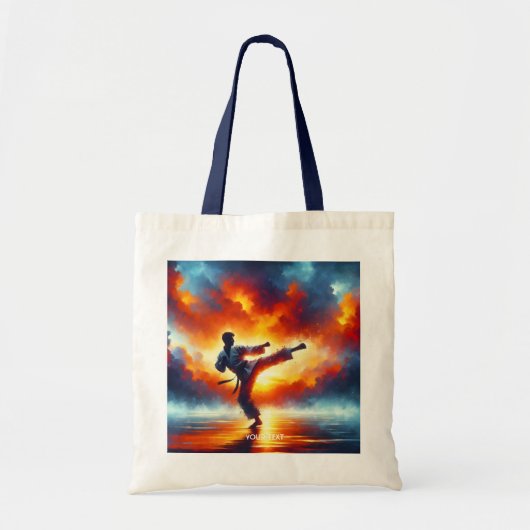 Fantasy Schattigee Sunset Karate Fighter Tote Bag (Voorkant)