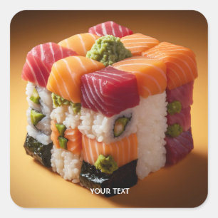 Fantasy Schattigee Sushi kleine kubus Vierkante Sticker
