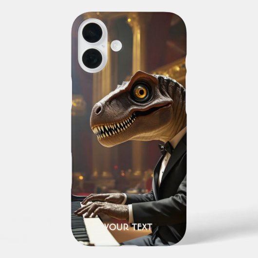 Fantasy Schattigee T-rex spelen piano Case-Mate iPhone Case (Achterkant)