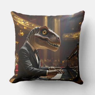Fantasy Schattigee T-rex spelen piano Kussen