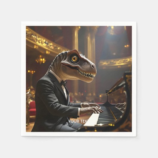 Fantasy Schattigee T-rex spelen piano Servet (Voorkant)