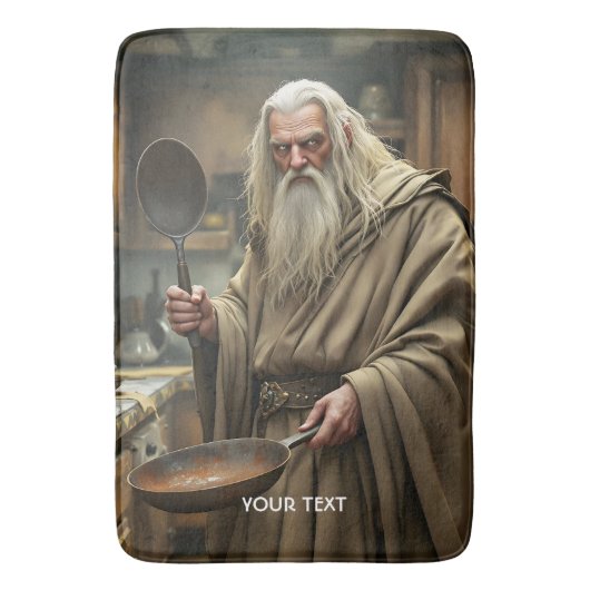 Fantasy Schattigee tovenaar Frying Pan Badmat (Voorkant Verticaal)