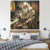 Fantasy Schattigee tovenaar Frying Pan Canvas Afdruk (Insitu (Slaapkamer))