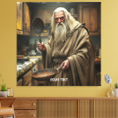 Fantasy Schattigee tovenaar Frying Pan Canvas Afdruk (Insitu (Woonkamer))