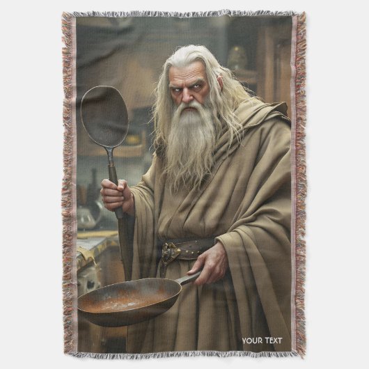 Fantasy Schattigee tovenaar Frying Pan Deken (Voorkant Verticaal)