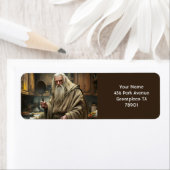 Fantasy Schattigee tovenaar Frying Pan Etiket (Insitu)