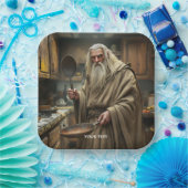 Fantasy Schattigee tovenaar Frying Pan Papieren Bordje (Feest)