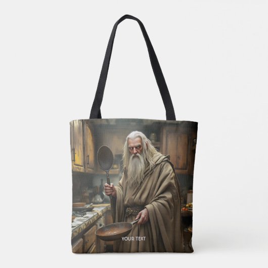 Fantasy Schattigee tovenaar Frying Pan Tote Bag (Achterkant)
