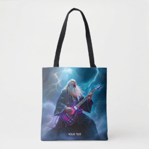 Fantasy Schattigee tovenaar speelt gitaar Tote Bag